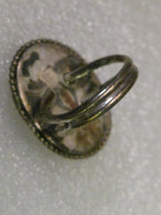 Vintage Ring, Sterling Silver Southwestern Agate, Brown and Gray, Ring, size 7.5, 8.67 gr