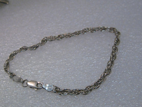 Vintage Sterling Silver 5mm Spiral/Rope Link Bracelet, 7.5", signed Milor, Italy, Post Mid-Century