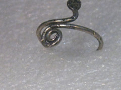 Vintage Sterling Silver Snake Ring, Coiled Tail, size 6.5, 1.52 grams. signed, Mexico