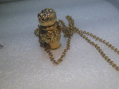 Vintage Max Factor Ornate Perfume Urn Necklace, Geminesse , 30", Hollywood, RARE