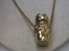 Vintage Max Factor Ornate Perfume Urn Necklace, Geminesse , 30", Hollywood, RARE