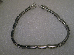 Vintage but Current Sterling Silver Tennis Bracelet, Pastel & Clear Stones, 7.75", signed F.A.S.