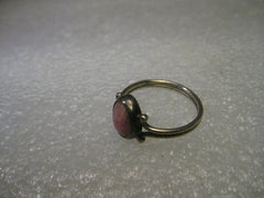 Vintage Sterling Silver Ring, Southwestern Oval Rhodolite, size 9, bezel-set,