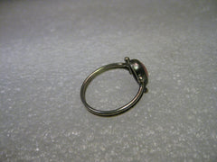 Vintage Sterling Silver Ring, Southwestern Oval Rhodolite, size 9, bezel-set,