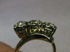 Vintage 14kt Gold Natural Diamond Engagement Ring, Old Mine Cut, .60+ tcw, size 6, yellow/white gold