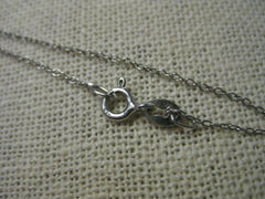 Vintage Sterling Silver Necklace and Initial "A" with pave-set CZ, 20"