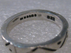 Sterling Silver Southwestern Ring or Wedding Band, Mexico, Triangle Pattern, size 5.5,
