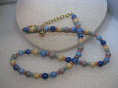 Vintage Joan Rivers  30" Glass Beaded Necklace, plus 4" extender chain