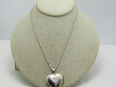 Vintage Sterling Cupid Heart Locket Necklace, 24", 13.90 grams, 1970's