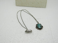 Vintage Southwestern Sterling Royston Turquoise Necklace, 18", 4.90 grams, 1960's, Magnetic Clasp