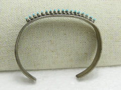 Vintage Zuni Turquoise Needlepoint Bracelet, Signed R.L. Lastyano