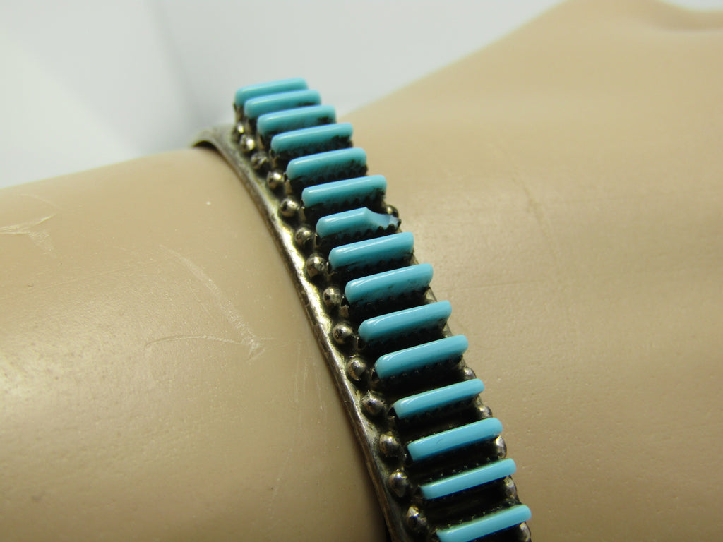 Petit Point/Needlepoint Bangle Bracelet - Vintage Renude