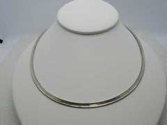 Sterling Silver Milor Omega Necklace/Choker, 4mm, 18", 19.47 grams, 1980's-1990's