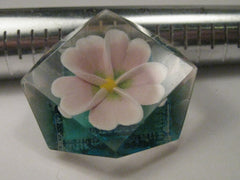 Vintage Lucite Reverse Carved and Painted Dogwood Brooch, Reverse Beveled, 1.5" - Mid-Century