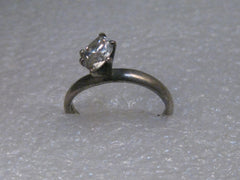 Vintage Sterling Silver 1.30 ctw Marquis CZ Engagement Ring, size 8, 4.10 grams