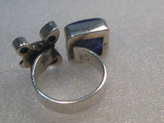 Sterling Silver Boho Southwestern Ring, Multi-Stone, Purple Quartz, Sz. 9, 9.8grams