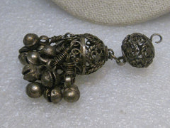 Vintage Moroccan/Bedouin/Mid-Eastern Pendant, Dangle/Tassel Bells 2.75" Long, Mid-Century