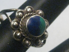 Vintage Southwestern Sterling Azurite Ring, Mexico, size 5.5, 3.09 grams, 1970's