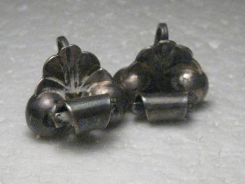 Vintage Silver Mexico 1930-1940's Modern Screwback Earrings