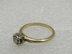 Vintage 14kt Diamond Engagement Ring, .20 ctw, size 7.5, Two-Tone, 1930's-1950's