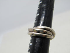 Vintage Sterling Taxco Trinity Ring, Interlocking, Size 5.75, 7.84 grams. 2.5mm, Mexico