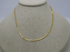 18kt Braided 3.5mm Herringbone Necklace, 20", 4.28 grams, 1980's, 6 Strands, signed AH, *60TV, .750