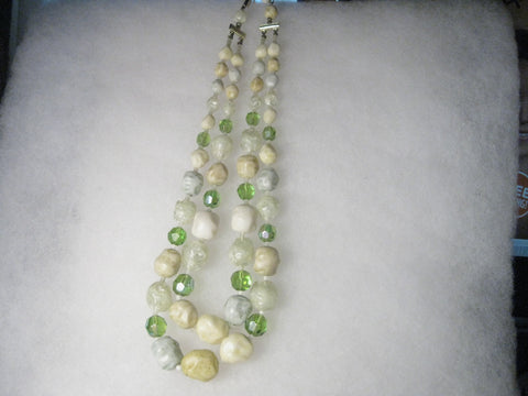 Vintage Western German Green & Yellow Choker, Nugget-like, 15"