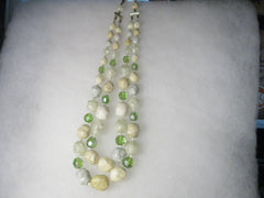 Vintage Western German Green & Yellow Choker, Nugget-like, 15"
