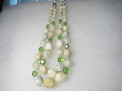 Vintage Western German Green & Yellow Choker, Nugget-like, 15"