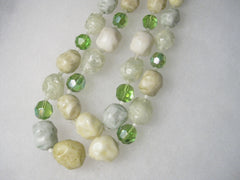 Vintage Western German Green & Yellow Choker, Nugget-like, 15"