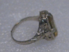 Vintage 14kt Art Deco Yellow Sapphire Ring, Art Deco, Size 5.5, 2.75ctw, early 1900's