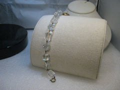Vintage Art Deco Crystal Beaded Bracelet, 1920-1930's, Chandelier Dangle, Germany, Faceted, 7.5"