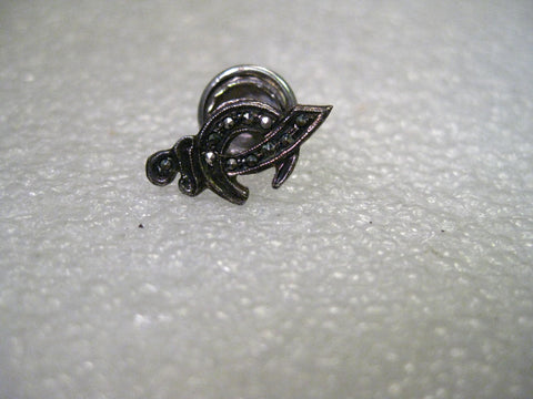 Vintage Sterling Silver Marcasite Shriner's Logo Lapel Pin, 3/4", 1.32 gr.