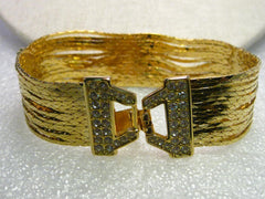 Nolan Miller Glamour Collection 14 Strand Bracelet with Rhinestone Accents, 7.5" in Box