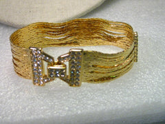 Nolan Miller Glamour Collection 14 Strand Bracelet with Rhinestone Accents, 7.5" in Box