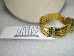 Nolan Miller Glamour Collection 14 Strand Bracelet with Rhinestone Accents, 7.5" in Box