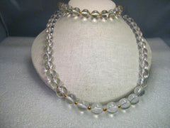 Vintage Joan Rivers 34" Gold Tone  Clear 11.5mm Beaded Necklace, Lobster Clasp