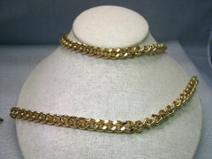 Vintage Kenneth J. Lane 32" Heavy Curb Link Necklace with Convertible Faux Pearl Pendant or Brooch - JKL