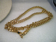 Vintage Kenneth J. Lane 32" Heavy Curb Link Necklace with Convertible Faux Pearl Pendant or Brooch - JKL