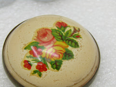 Vintage Floral Bridle Button/Rosette Brooch, 1.75" Across, Early 1900's