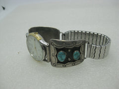 Southwestern Men's Turquoise Watch Tips with Watch, Post mid-Century