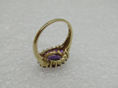 Vintage 10kt Amethyst Halo Ring, Multi-Stone, Appx.  2.5 TCW,  Size 9, 3.85gr.