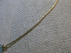 14kt Solid Gold Tassel Necklace, 16", signed F with Swarovski Crystals, 3.80 dwd