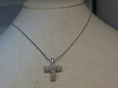 10kt Diamond Cross on 14kt Gold Chain, 18",  34 diamonds, .34 tcw