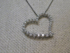 10kt Diamond Heart Pendant, 20" Necklace, 14kt chain, box link, Anniversary, Valentine