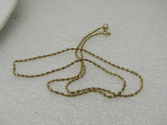 Vintage 14kt Gold Twisted Box Chain Necklace, 18", 4.28 Grams, Signed RVL, 1.5mm