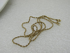 Vintage 14kt Gold Twisted Box Chain Necklace, 18", 4.28 Grams, Signed RVL, 1.5mm