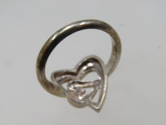 Vintage Sterling Silver Double Heart Ring, Sz. 9, 1980's-1990's