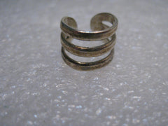 Vintage Sterling Silver Cuff Earring, Three Bands, 1.11 grams, 10.9mm