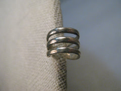 Vintage Sterling Silver Cuff Earring, Three Bands, 1.11 grams, 10.9mm